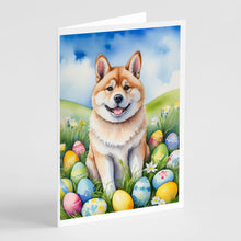 Load image into Gallery viewer, Akita Easter Egg Hunt Greeting Cards - Blank Note Cards – 8-Pack of Artist-Designed Cards with Envelopes