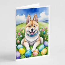 Load image into Gallery viewer, Akita Easter Egg Hunt Greeting Cards - Blank Note Cards – 8-Pack of Artist-Designed Cards with Envelopes