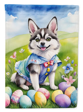 Load image into Gallery viewer, Alaskan Klee Kai Easter Garden Flag - Easter Egg Hunt - Dog-Themed Spring Yard Decor