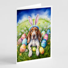 Load image into Gallery viewer, American English Coonhound Easter Egg Hunt Greeting Cards - Blank Note Cards – 8-Pack of Artist-Designed Cards with Envelopes