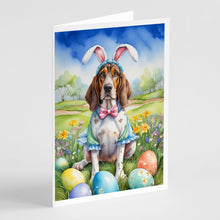 Load image into Gallery viewer, American English Coonhound Easter Egg Hunt Greeting Cards - Blank Note Cards – 8-Pack of Artist-Designed Cards with Envelopes