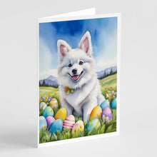 Load image into Gallery viewer, American Eskimo Easter Egg Hunt Greeting Cards - Blank Note Cards – 8-Pack of Artist-Designed Cards with Envelopes