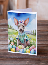 Load image into Gallery viewer, American Hairless Terrier Easter Egg Hunt Greeting Cards - Blank Note Cards – 8-Pack of Artist-Designed Cards with Envelopes