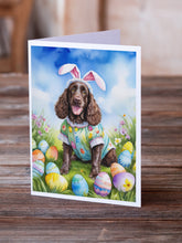 Load image into Gallery viewer, American Water Spaniel Easter Egg Hunt Greeting Cards - Blank Note Cards – 8-Pack of Artist-Designed Cards with Envelopes