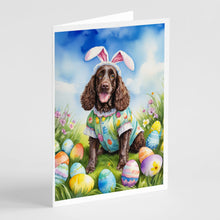 Load image into Gallery viewer, American Water Spaniel Easter Egg Hunt Greeting Cards - Blank Note Cards – 8-Pack of Artist-Designed Cards with Envelopes