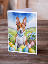 Load image into Gallery viewer, Basenji Easter Egg Hunt Greeting Cards - Blank Note Cards – 8-Pack of Artist-Designed Cards with Envelopes