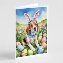 Load image into Gallery viewer, Beagle Easter Egg Hunt Greeting Cards - Blank Note Cards – 8-Pack of Artist-Designed Cards with Envelopes