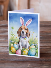 Load image into Gallery viewer, Beagle Easter Egg Hunt Greeting Cards - Blank Note Cards – 8-Pack of Artist-Designed Cards with Envelopes