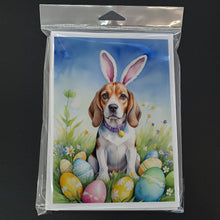 Load image into Gallery viewer, Beagle Easter Egg Hunt Greeting Cards - Blank Note Cards – 8-Pack of Artist-Designed Cards with Envelopes