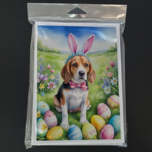 Load image into Gallery viewer, Beagle Easter Egg Hunt Greeting Cards - Blank Note Cards – 8-Pack of Artist-Designed Cards with Envelopes