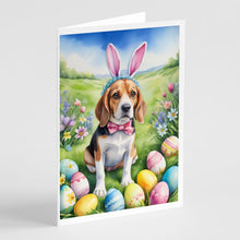 Load image into Gallery viewer, Beagle Easter Egg Hunt Greeting Cards - Blank Note Cards – 8-Pack of Artist-Designed Cards with Envelopes