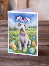 Load image into Gallery viewer, Bedlington Terrier Easter Egg Hunt Greeting Cards - Blank Note Cards – 8-Pack of Artist-Designed Cards with Envelopes