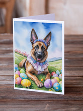 Load image into Gallery viewer, Belgian Malinois Easter Egg Hunt Greeting Cards - Blank Note Cards – 8-Pack of Artist-Designed Cards with Envelopes