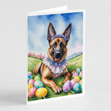 Load image into Gallery viewer, Belgian Malinois Easter Egg Hunt Greeting Cards - Blank Note Cards – 8-Pack of Artist-Designed Cards with Envelopes