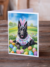 Load image into Gallery viewer, Belgian Sheepdog Easter Egg Hunt Greeting Cards - Blank Note Cards – 8-Pack of Artist-Designed Cards with Envelopes