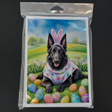 Load image into Gallery viewer, Belgian Sheepdog Easter Egg Hunt Greeting Cards - Blank Note Cards – 8-Pack of Artist-Designed Cards with Envelopes