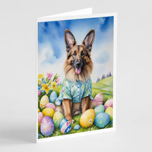 Load image into Gallery viewer, Belgian Tervuren Easter Egg Hunt Greeting Cards - Blank Note Cards – 8-Pack of Artist-Designed Cards with Envelopes