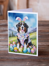 Load image into Gallery viewer, Bernese Mountain Dog Easter Egg Hunt Greeting Cards - Blank Note Cards – 8-Pack of Artist-Designed Cards with Envelopes