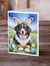 Load image into Gallery viewer, Bernese Mountain Dog Easter Egg Hunt Greeting Cards - Blank Note Cards – 8-Pack of Artist-Designed Cards with Envelopes