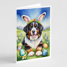 Load image into Gallery viewer, Bernese Mountain Dog Easter Egg Hunt Greeting Cards - Blank Note Cards – 8-Pack of Artist-Designed Cards with Envelopes