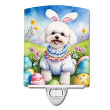 Load image into Gallery viewer, Bichon Frise Easter Egg Hunt Ceramic Night Light