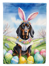 Load image into Gallery viewer, Black and Tan Coonhound Easter Egg Hunt House Flag