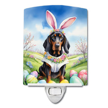 Load image into Gallery viewer, Black and Tan Coonhound Easter Egg Hunt Ceramic Night Light