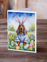 Load image into Gallery viewer, Bloodhound Easter Egg Hunt Greeting Cards - Blank Note Cards – 8-Pack of Artist-Designed Cards with Envelopes