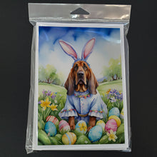Load image into Gallery viewer, Bloodhound Easter Egg Hunt Greeting Cards - Blank Note Cards – 8-Pack of Artist-Designed Cards with Envelopes