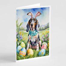 Load image into Gallery viewer, Bluetick Coonhound Easter Egg Hunt Greeting Cards - Blank Note Cards – 8-Pack of Artist-Designed Cards with Envelopes