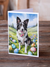Load image into Gallery viewer, Border Collie Easter Egg Hunt Greeting Cards - Blank Note Cards – 8-Pack of Artist-Designed Cards with Envelopes