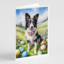 Load image into Gallery viewer, Border Collie Easter Egg Hunt Greeting Cards - Blank Note Cards – 8-Pack of Artist-Designed Cards with Envelopes