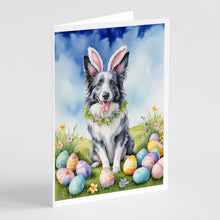 Load image into Gallery viewer, Border Collie Easter Egg Hunt Greeting Cards - Blank Note Cards – 8-Pack of Artist-Designed Cards with Envelopes