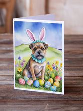 Load image into Gallery viewer, Border Terrier Easter Egg Hunt Greeting Cards - Blank Note Cards – 8-Pack of Artist-Designed Cards with Envelopes