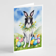 Load image into Gallery viewer, Borzoi Easter Egg Hunt Greeting Cards - Blank Note Cards – 8-Pack of Artist-Designed Cards with Envelopes