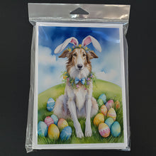 Load image into Gallery viewer, Borzoi Easter Egg Hunt Greeting Cards - Blank Note Cards – 8-Pack of Artist-Designed Cards with Envelopes