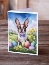 Load image into Gallery viewer, Boston Terrier Easter Egg Hunt Greeting Cards - Blank Note Cards – 8-Pack of Artist-Designed Cards with Envelopes