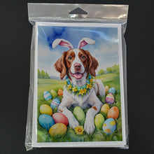 Load image into Gallery viewer, Brittany Spaniel Easter Egg Hunt Greeting Cards - Blank Note Cards – 8-Pack of Artist-Designed Cards with Envelopes