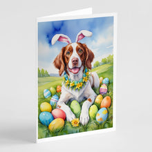 Load image into Gallery viewer, Brittany Spaniel Easter Egg Hunt Greeting Cards - Blank Note Cards – 8-Pack of Artist-Designed Cards with Envelopes