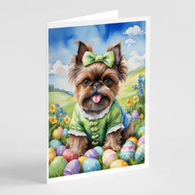 Load image into Gallery viewer, Brussels Griffon Easter Egg Hunt Greeting Cards - Blank Note Cards – 8-Pack of Artist-Designed Cards with Envelopes
