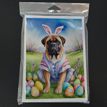 Load image into Gallery viewer, Bullmastiff Easter Egg Hunt Greeting Cards - Blank Note Cards – 8-Pack of Artist-Designed Cards with Envelopes