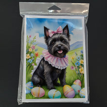 Load image into Gallery viewer, Cairn Terrier Easter Egg Hunt Greeting Cards - Blank Note Cards – 8-Pack of Artist-Designed Cards with Envelopes