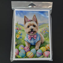 Load image into Gallery viewer, Cairn Terrier Easter Egg Hunt Greeting Cards - Blank Note Cards – 8-Pack of Artist-Designed Cards with Envelopes