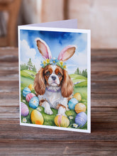 Load image into Gallery viewer, Cavalier Spaniel Easter Egg Hunt Greeting Cards - Blank Note Cards – 8-Pack of Artist-Designed Cards with Envelopes