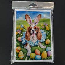 Load image into Gallery viewer, Cavalier Spaniel Easter Egg Hunt Greeting Cards - Blank Note Cards – 8-Pack of Artist-Designed Cards with Envelopes