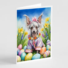 Load image into Gallery viewer, Chinese Crested Easter Egg Hunt Greeting Cards - Blank Note Cards – 8-Pack of Artist-Designed Cards with Envelopes