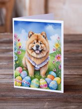 Load image into Gallery viewer, Chow Chow Easter Egg Hunt Greeting Cards - Blank Note Cards – 8-Pack of Artist-Designed Cards with Envelopes