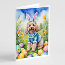 Load image into Gallery viewer, Cockapoo Easter Egg Hunt Greeting Cards - Blank Note Cards – 8-Pack of Artist-Designed Cards with Envelopes