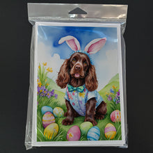 Load image into Gallery viewer, Cocker Spaniel Easter Egg Hunt Greeting Cards - Blank Note Cards – 8-Pack of Artist-Designed Cards with Envelopes