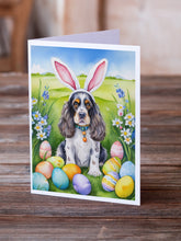 Load image into Gallery viewer, Cocker Spaniel Easter Egg Hunt Greeting Cards - Blank Note Cards – 8-Pack of Artist-Designed Cards with Envelopes